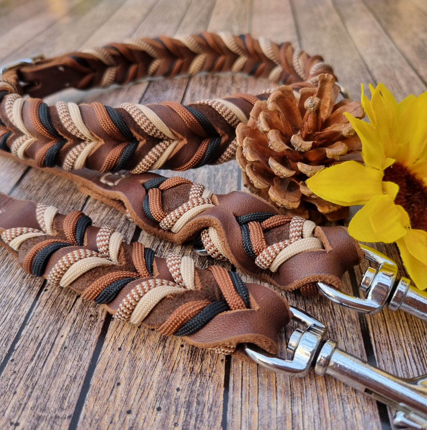 Design Your own SET Hundeleine und Halsband aus Fettleder, 18 mm