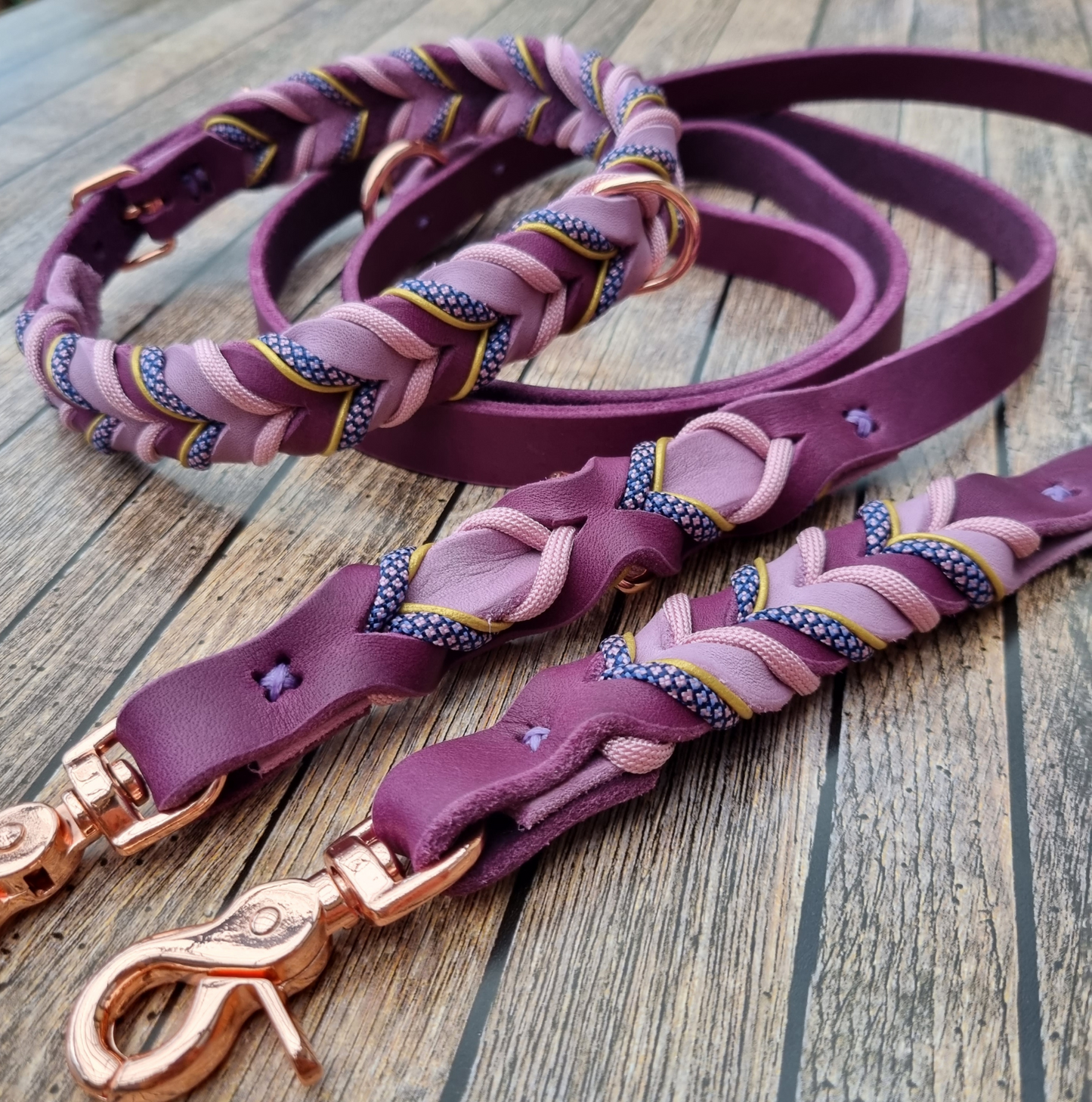 Design Your own SET Hundeleine und Halsband aus Fettleder, 20 mm