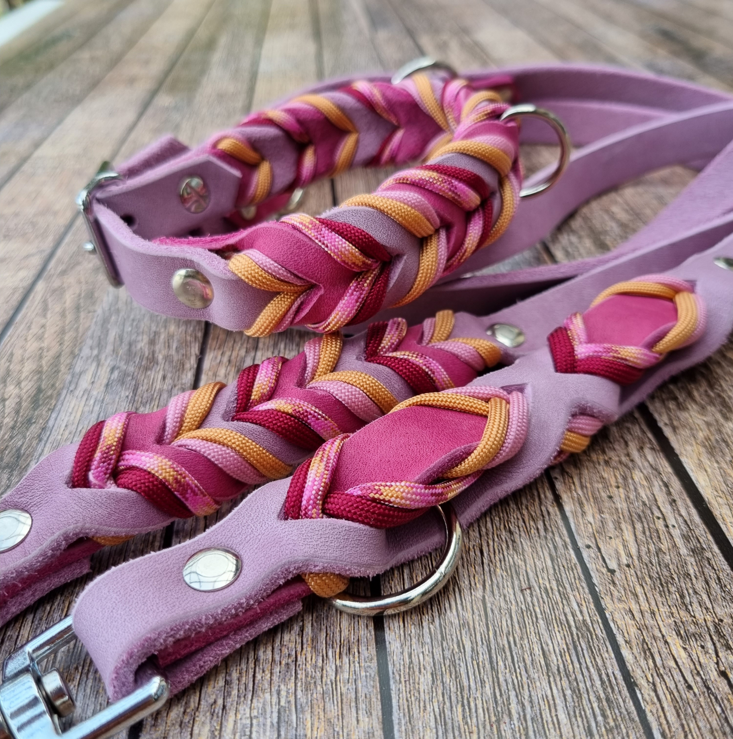 Design Your own SET Hundeleine und Halsband aus Fettleder, 18 mm