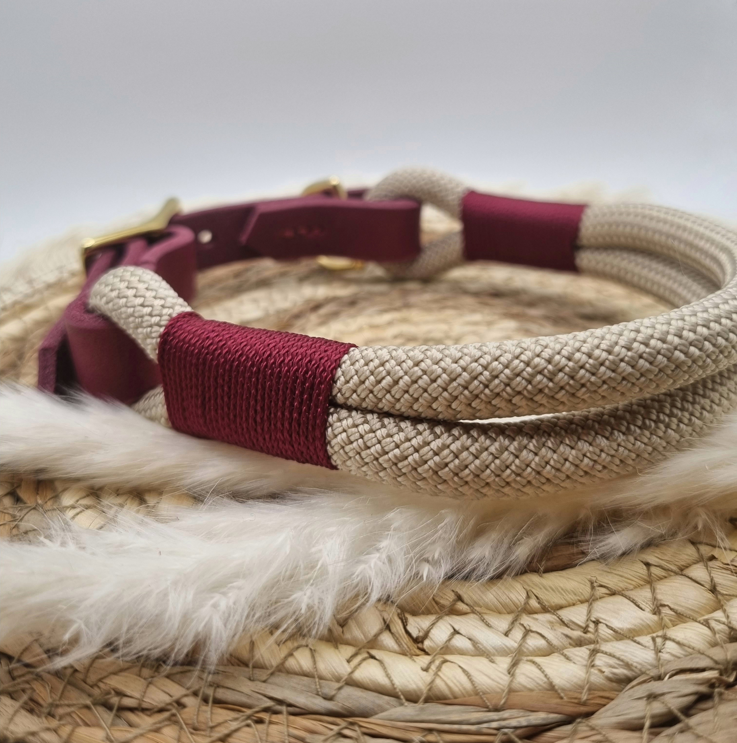 Design Your own - Tauhalsband mit Fettleder-Adapter zum verstellen