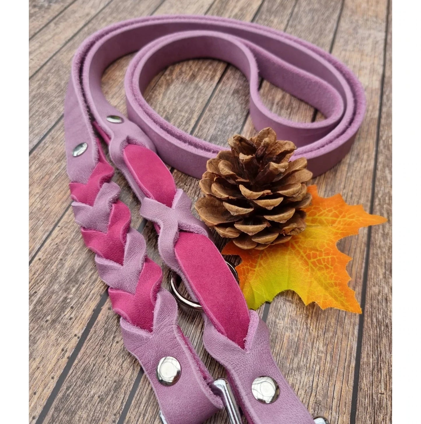 Design Your own - Hundeleine aus Fettleder, geflochten