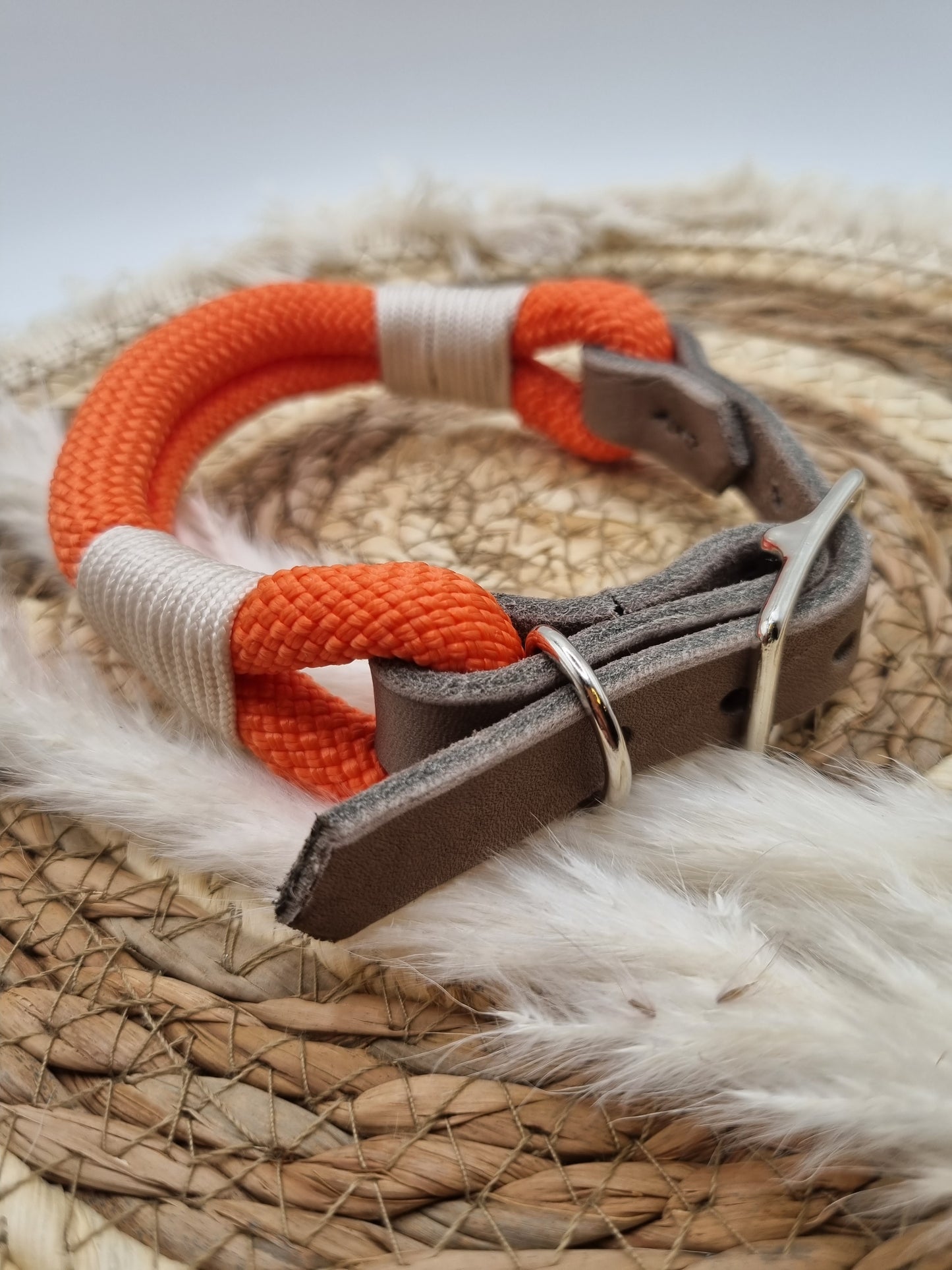 Design Your own - Tauhalsband mit Fettleder-Adapter zum verstellen