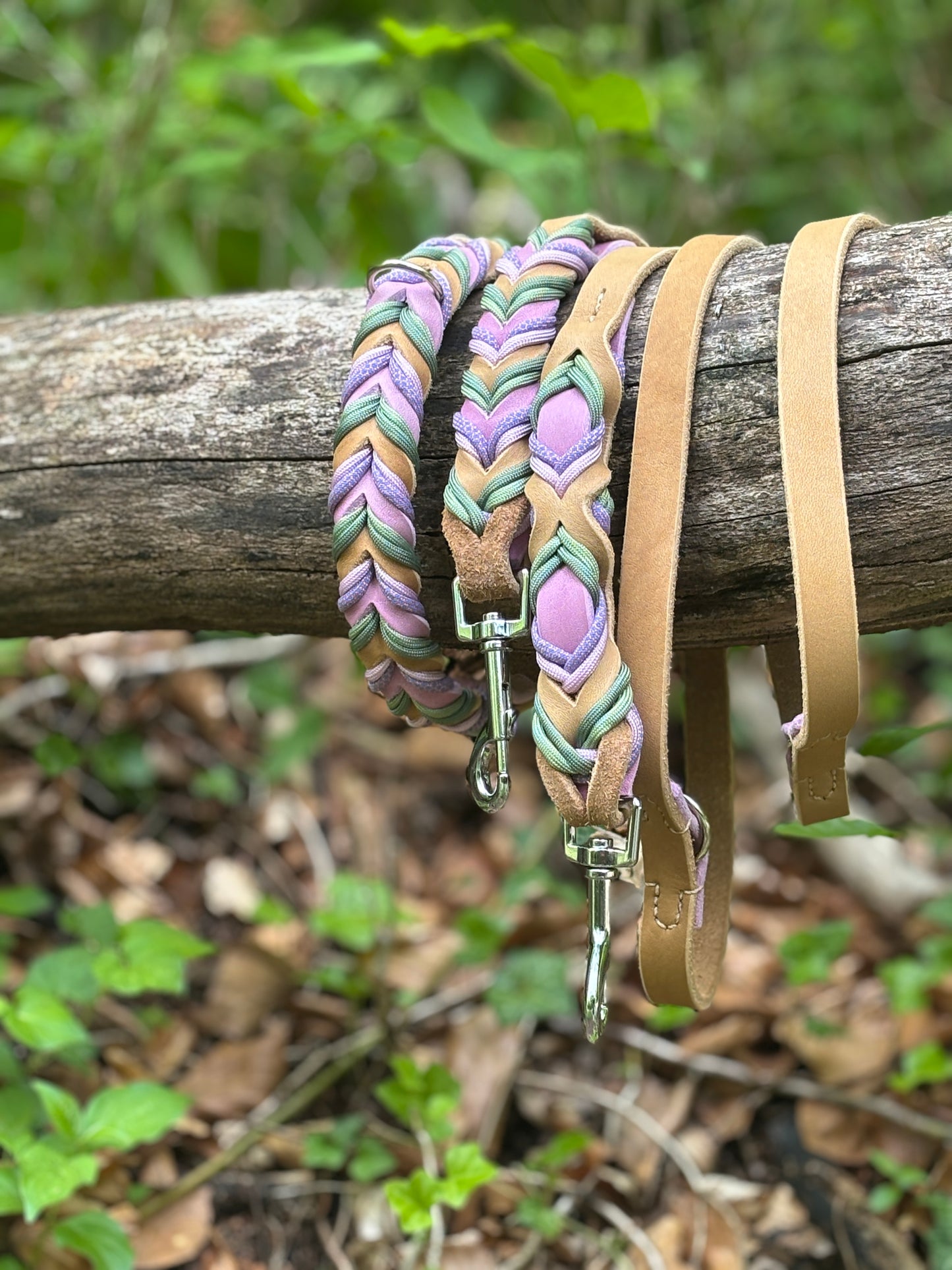 Hundehalsband & Hundeleine „Wildflieder“