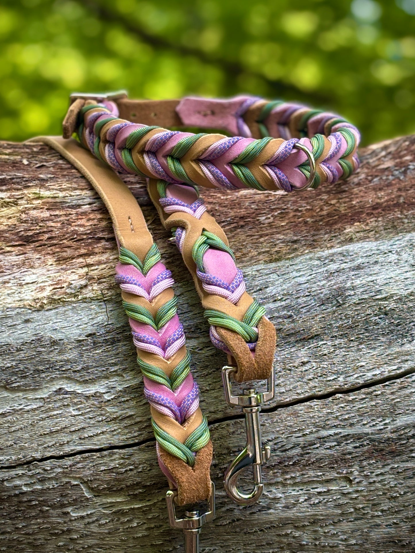 Hundehalsband & Hundeleine „Wildflieder“