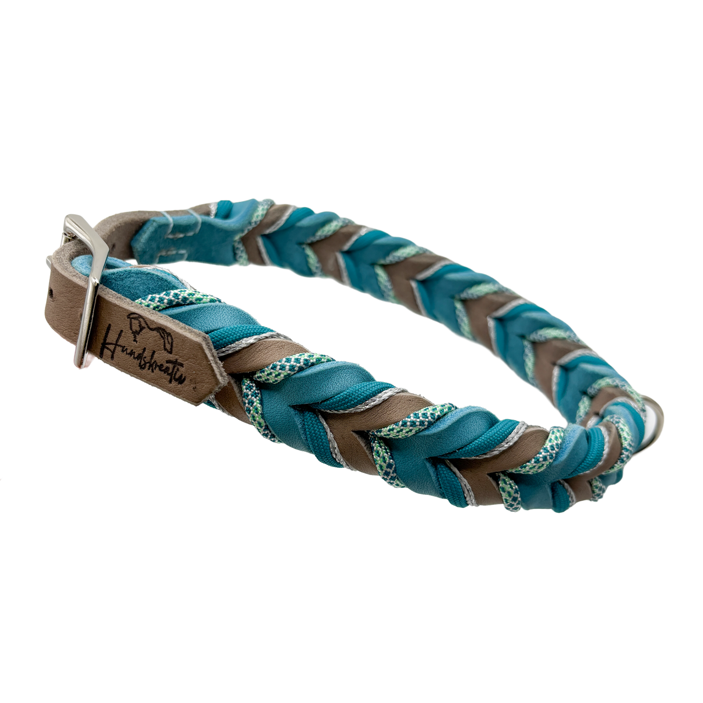 Design Your own - Hundehalsband aus Fettleder, mit Paracord in verschiedenen Farben